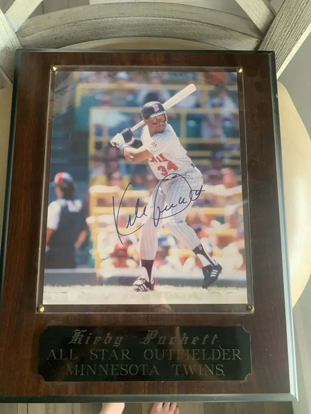Kirby Puckett Autographed Minnesota Twins All Star Outfielder Plaque with COA